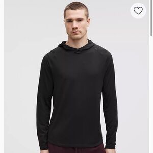 Men's Black Lululemon License to Train Hooded Long-Sleeve Shirt